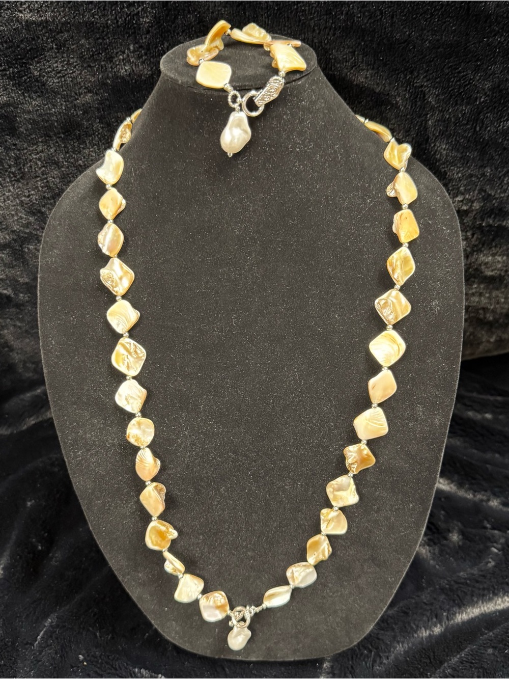 Irregular Baroque Pearl Necklace in Gold-Tone - Women's Jewelry